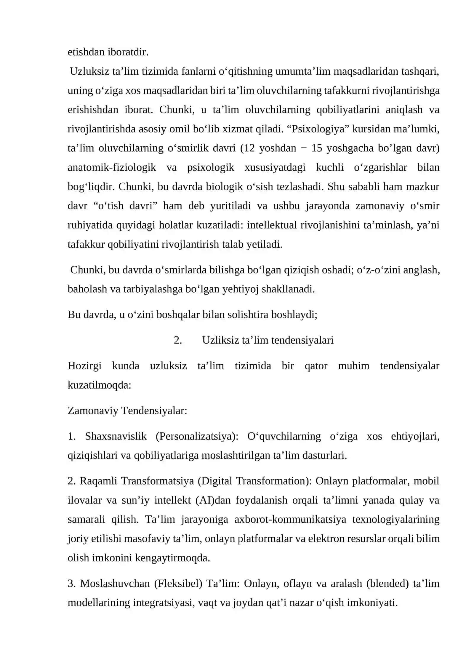 Uzliksiz ta’lim tendensiyalari 4