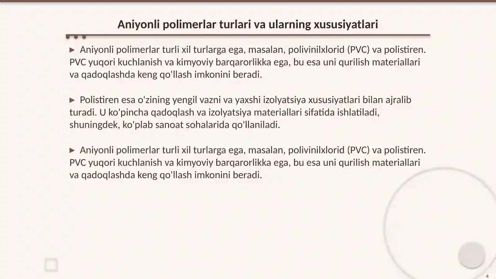 Аniоnli pоlimеrlаnish rеаksiyalаri vа ulаrning o‘zigа хоs хususiyatlаri 4