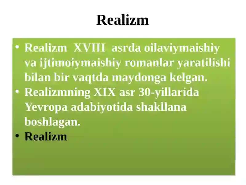 XIX ASR REALIZM ADABIYOTI 4