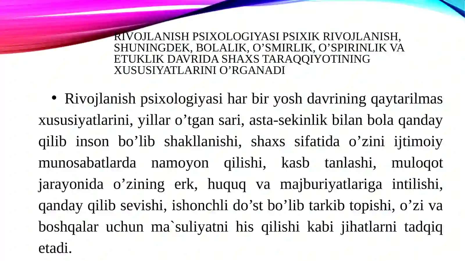 RIVOJLANISH PSIXOLOGIYASIGA KIRISH 4