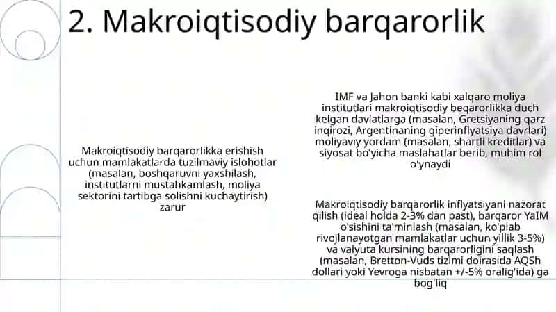Barqaror Jahon Iqtisodiy O'sishi 4