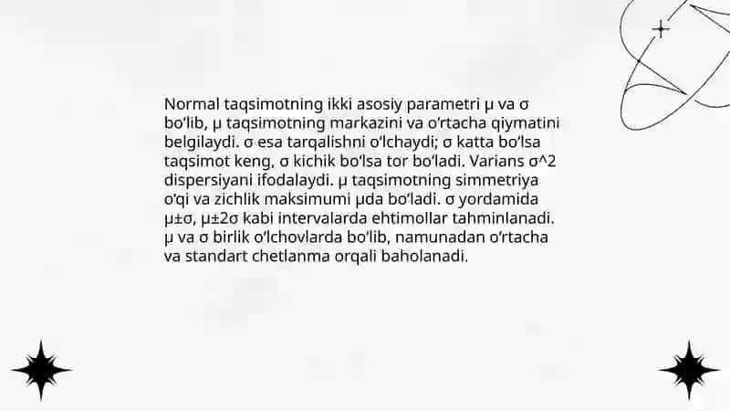 Normal taqsimotning ahamiyati va mohiyati 4