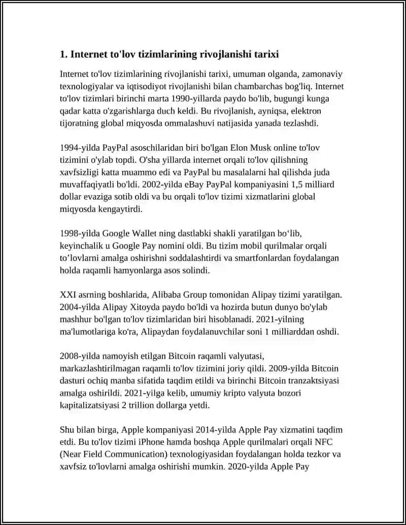 INTERNET TOʻLOV TIZIMLARI VA ULARNING ISHLASH TEXNALOGIYALAR 4