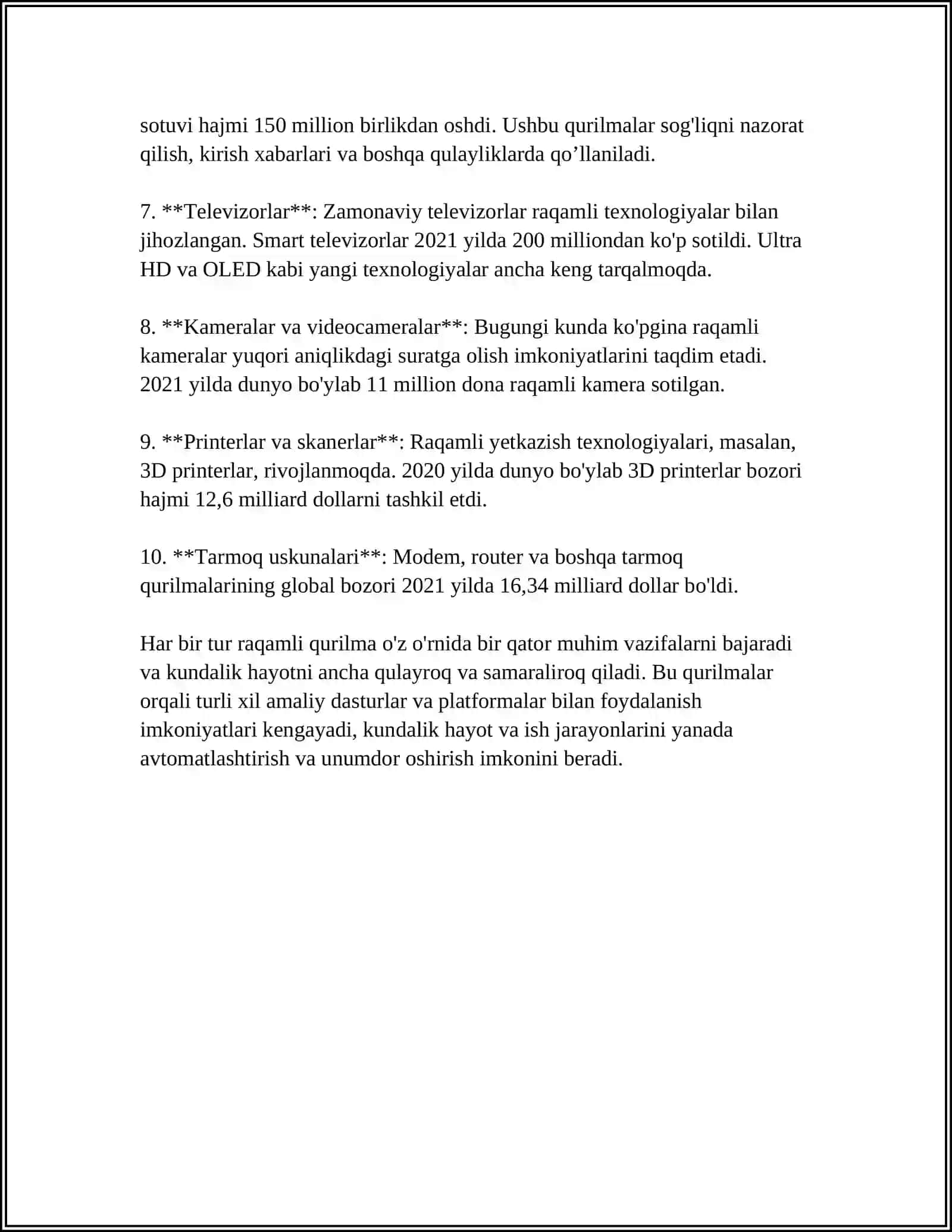RAQAMLI QURILMALARNI TEKSHIRISH XUSUSIYATLARI 4