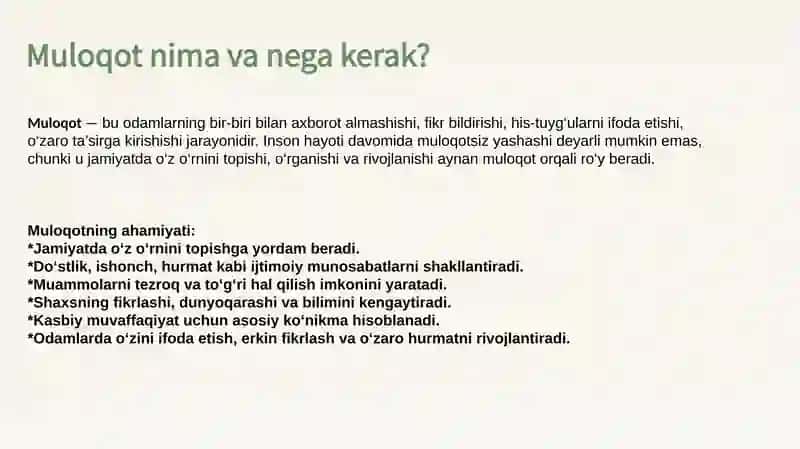 Muloqot Shakllari va Nutqiy Faoliyat 4