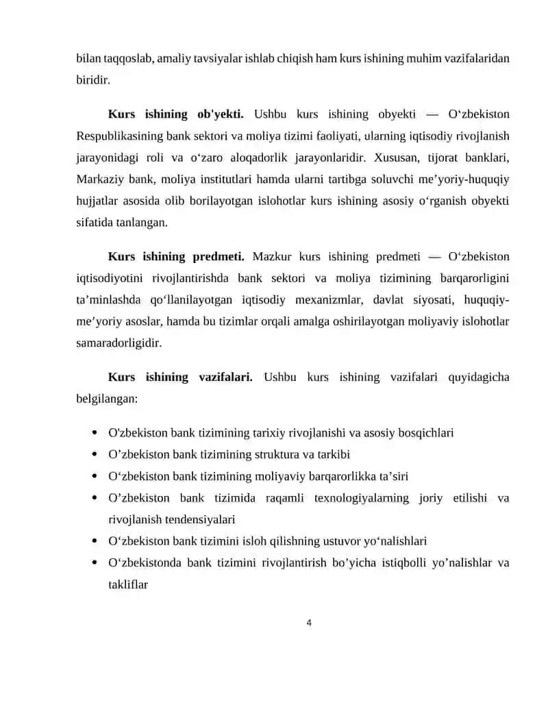 Mamlakat iqtisodiyotini rivojlantirishda bank sektori va moliya tizimining barqarorligini ta’minlash yo’llari 4