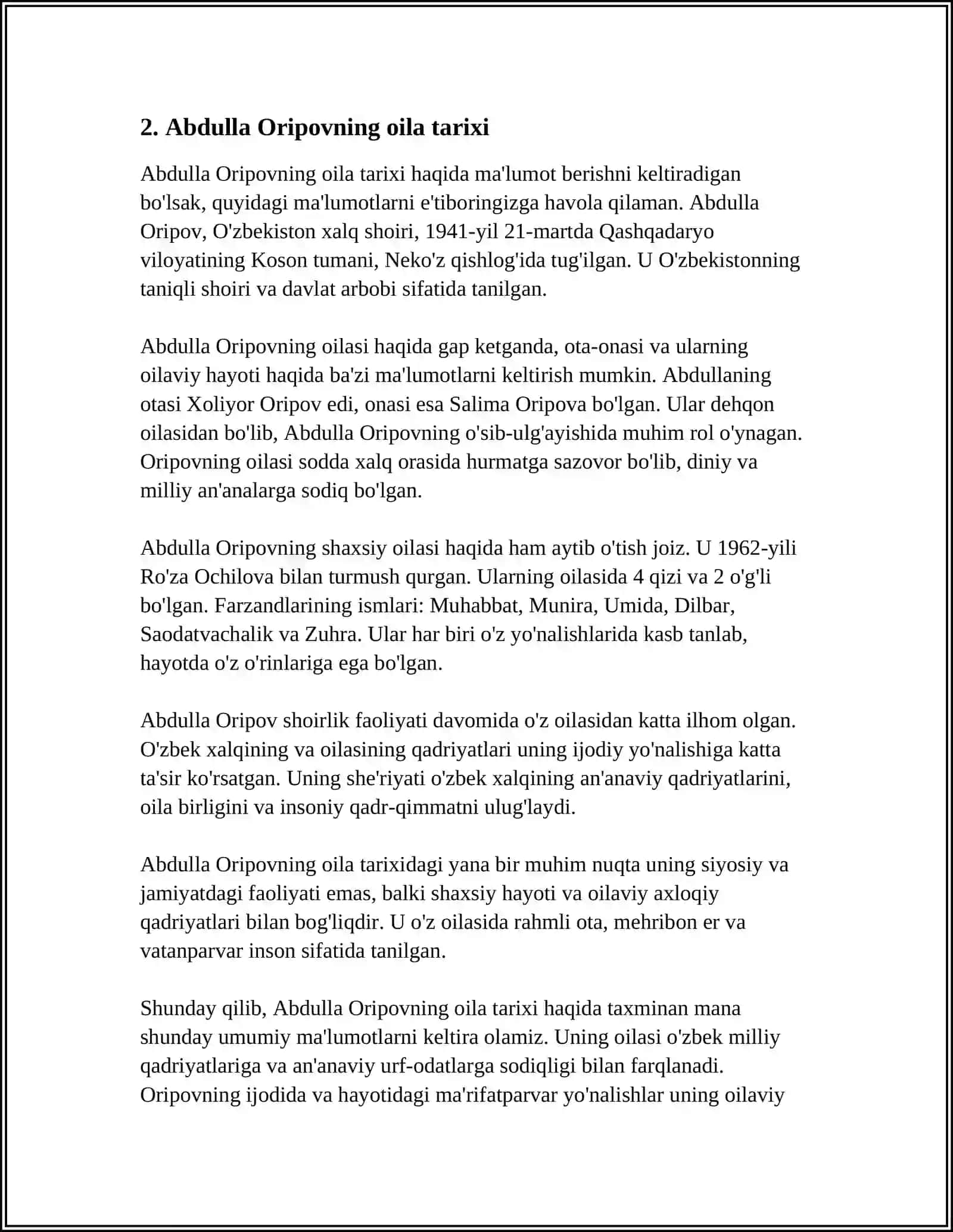 ABDULLA ORIPOV HAYOTI VA IJODI HAQIDA 4
