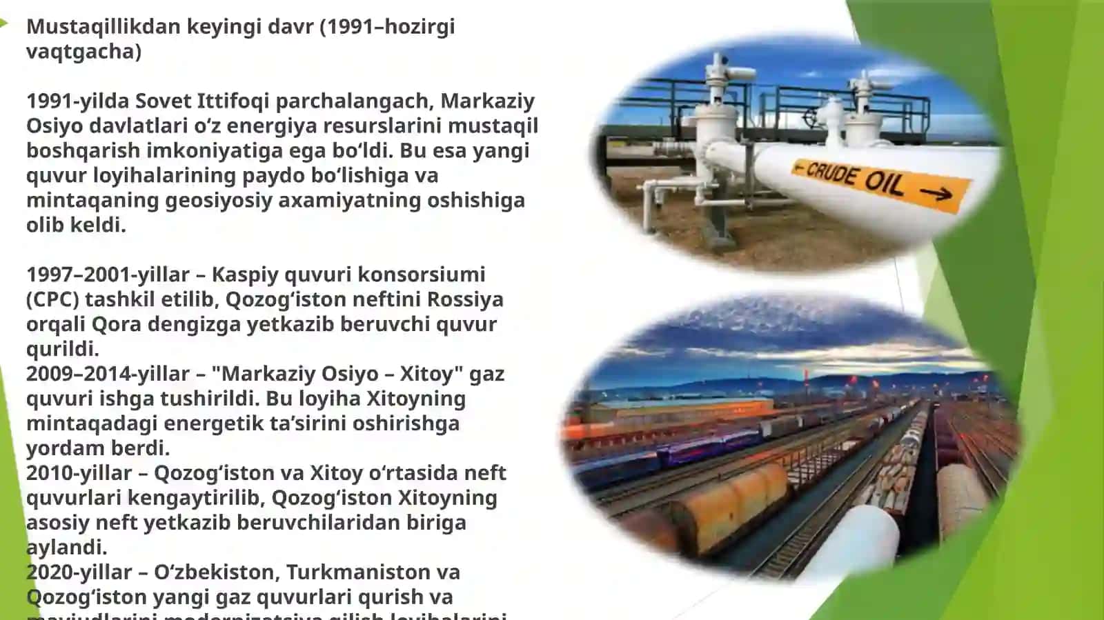 Markaziy Osiyo mamlakatlariningning quvur transporti 4