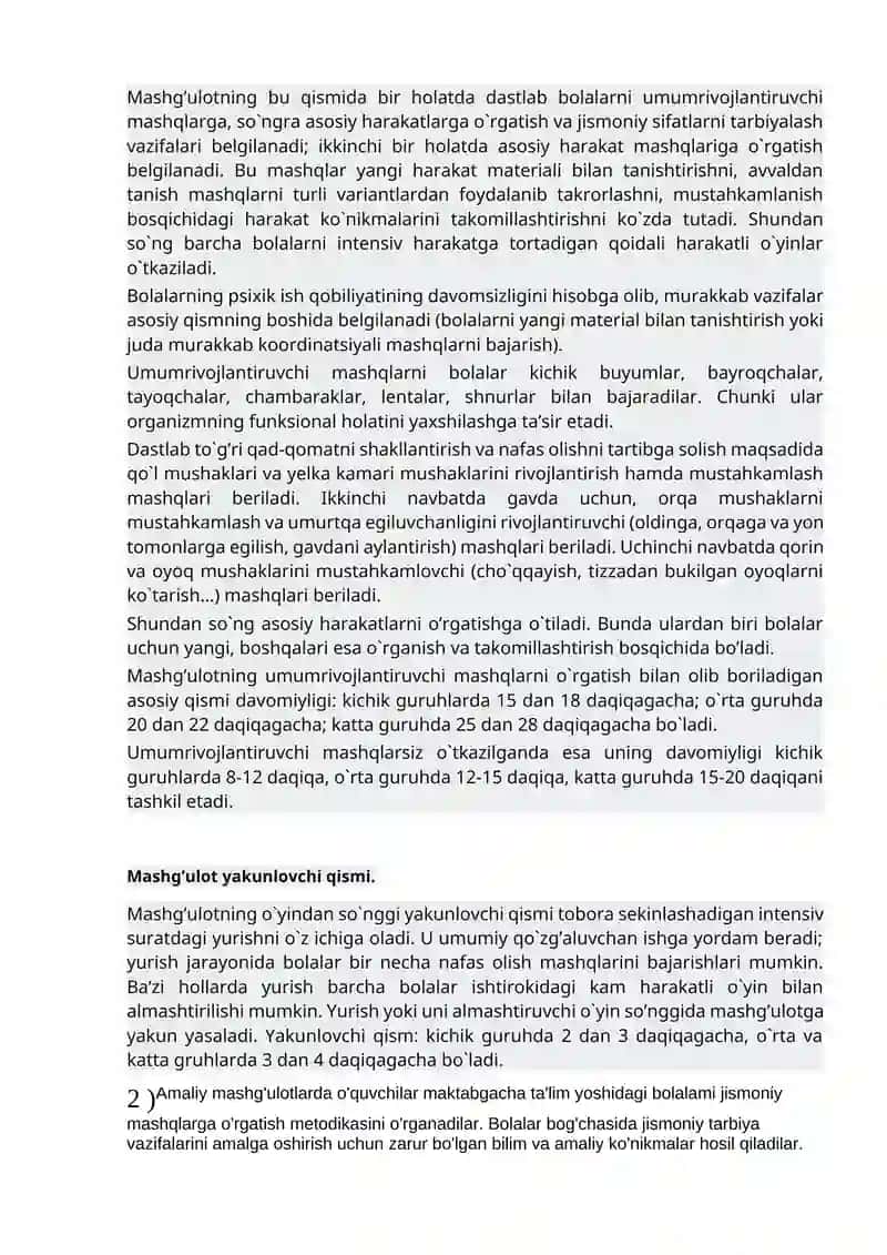 Jismoniy tarbiya mashg'ulotlari 4