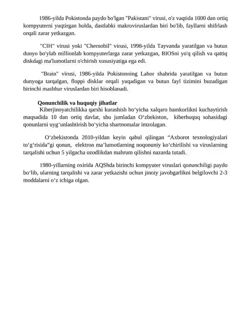 Kompyuter viruslarining paydo bo'lish tarixi va ularga qarshi kurash 4