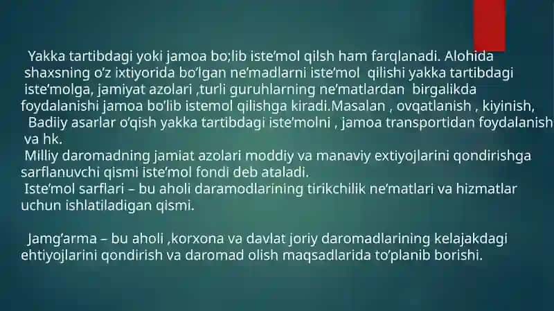 Iste’mol va jamg’arma investitsiyalar 4