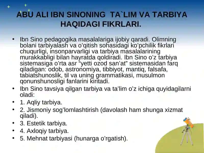 Abu Ali Ibn Sinoning ta`limiy qarashlari 4
