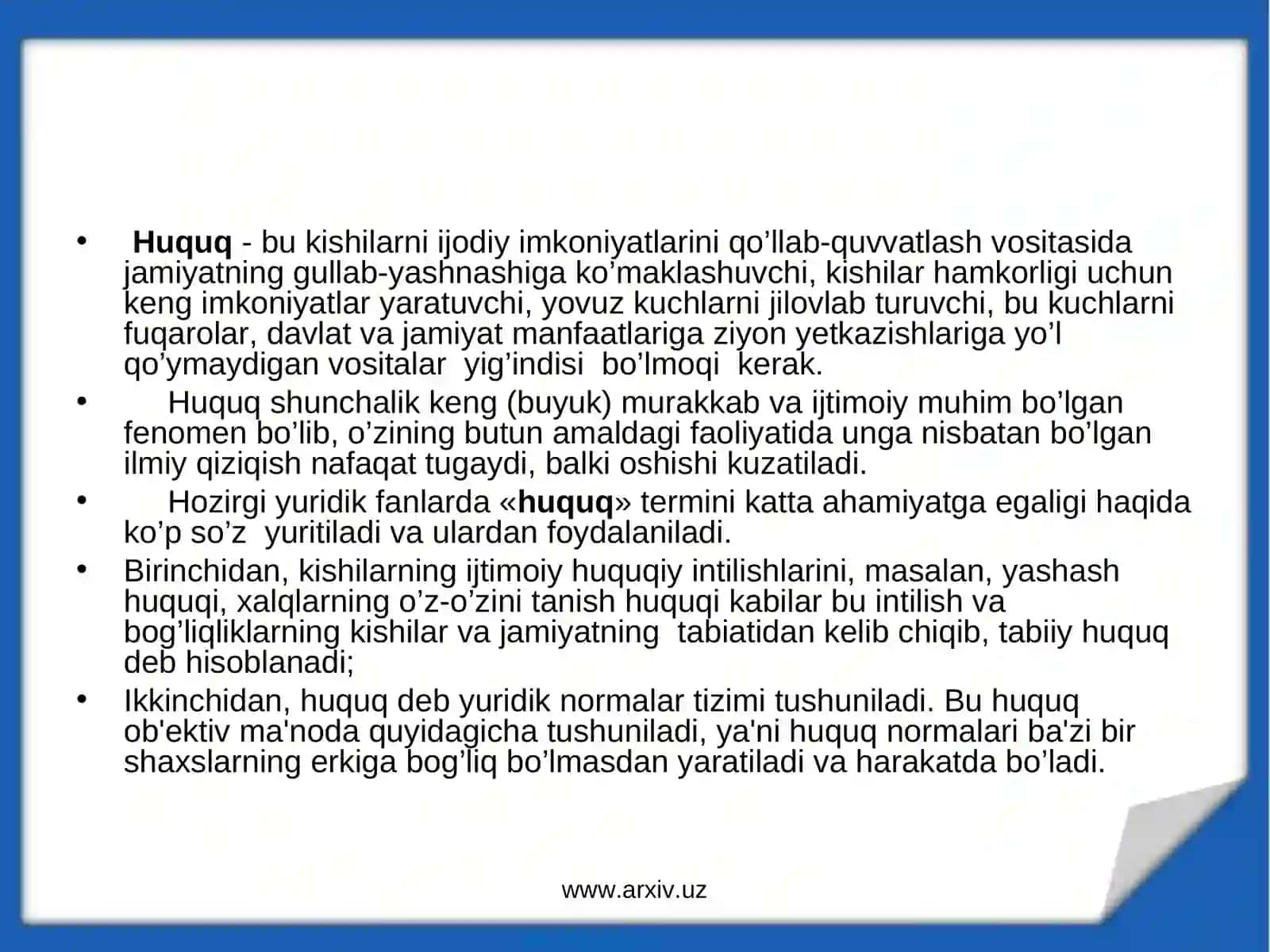 Huquq haqida ta’limot 4