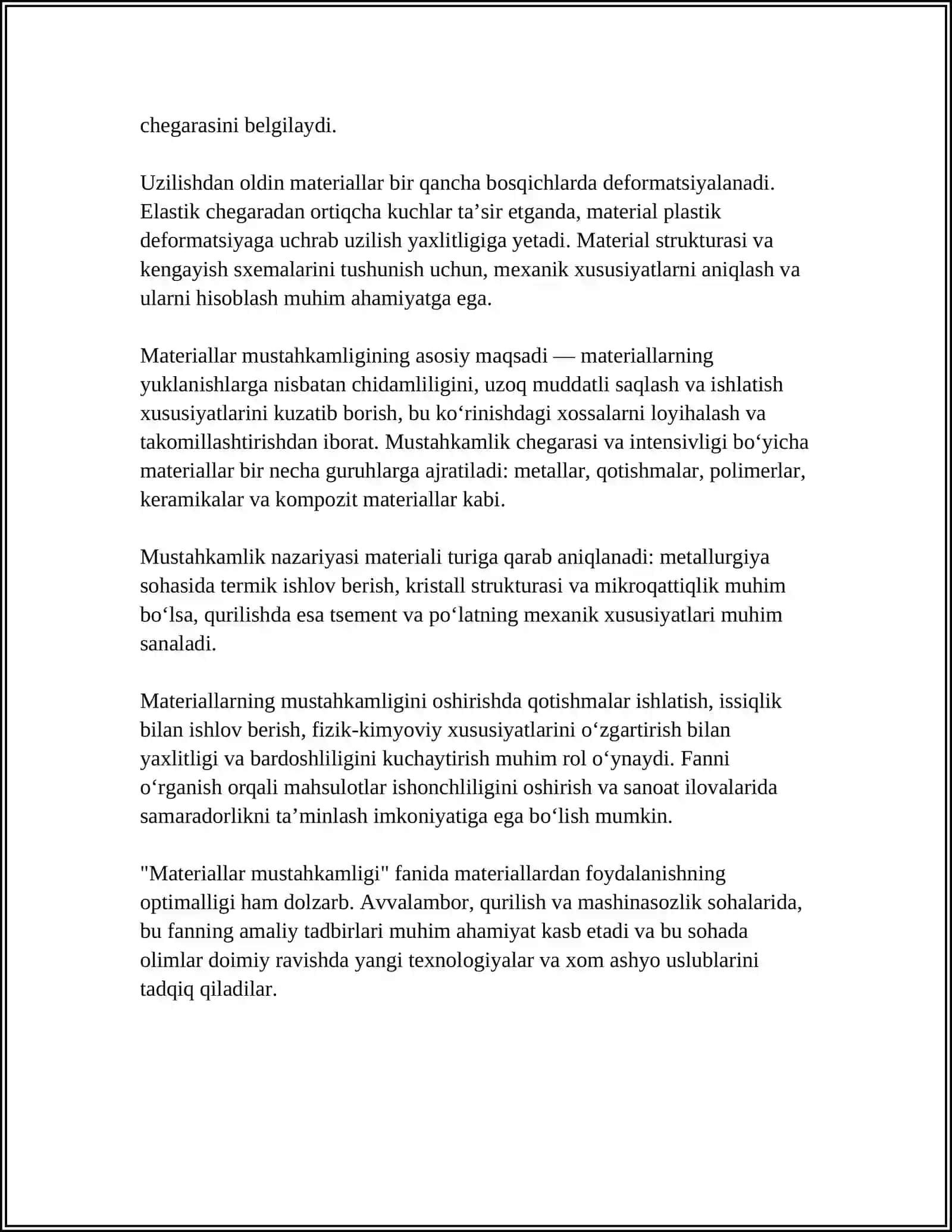 MATERIALLAR MUSTAHKAMLIGI 4