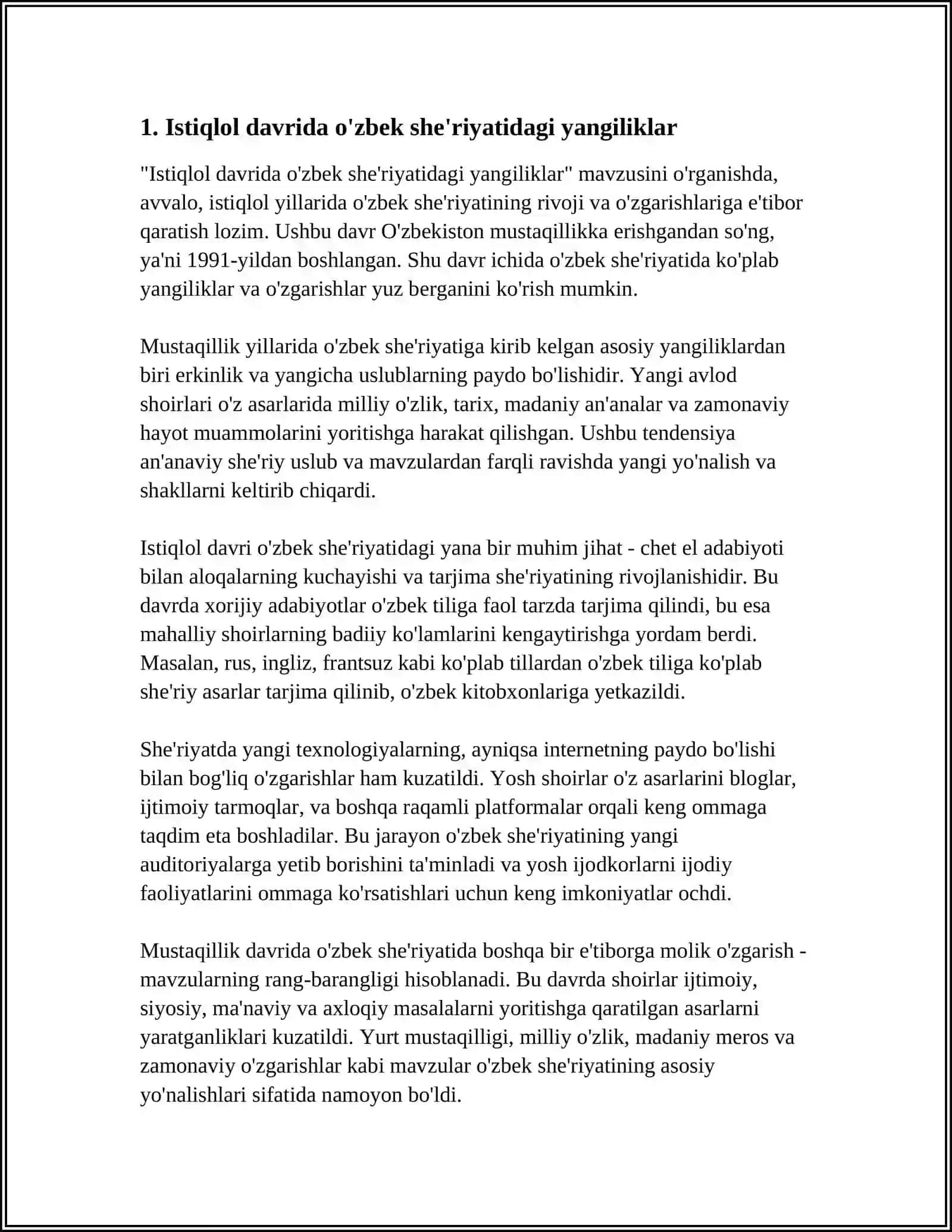 ISTIQLOL DAVRI O'ZBEK SHE'RIYATI 4
