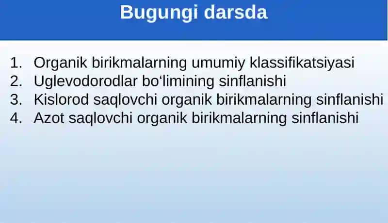 Organik birikmalarning sinflanishi 4