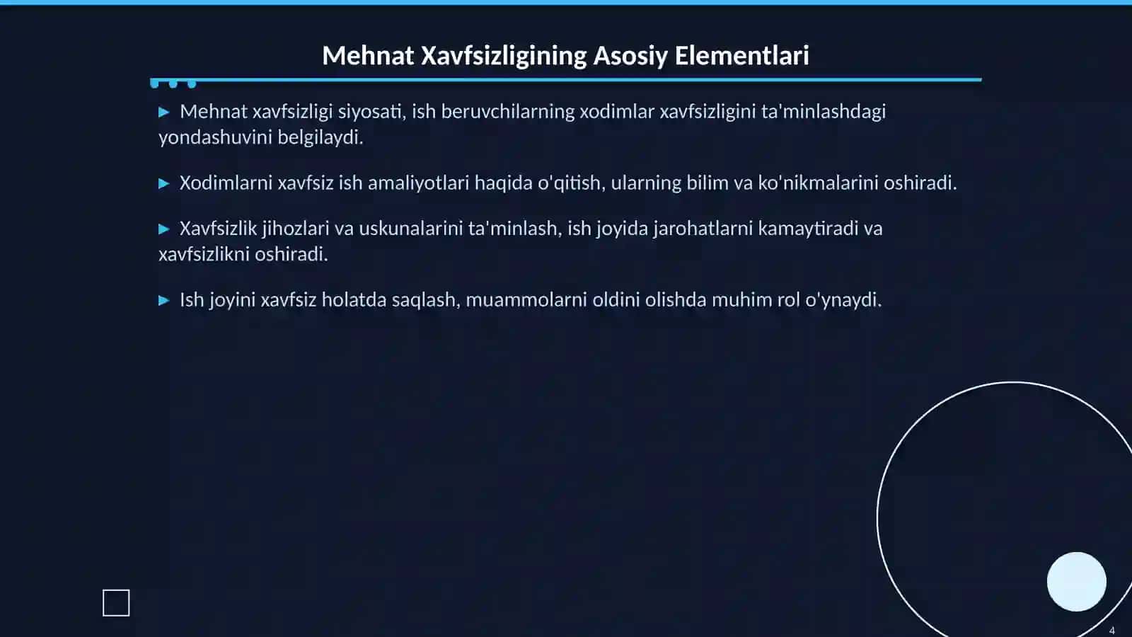 Mehnat Xavfsizligini Ta'minlash 4