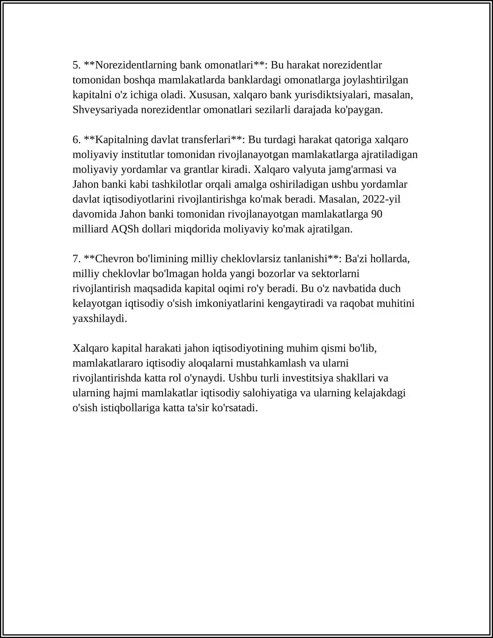 Xalqaro kapital harakati turlari 4