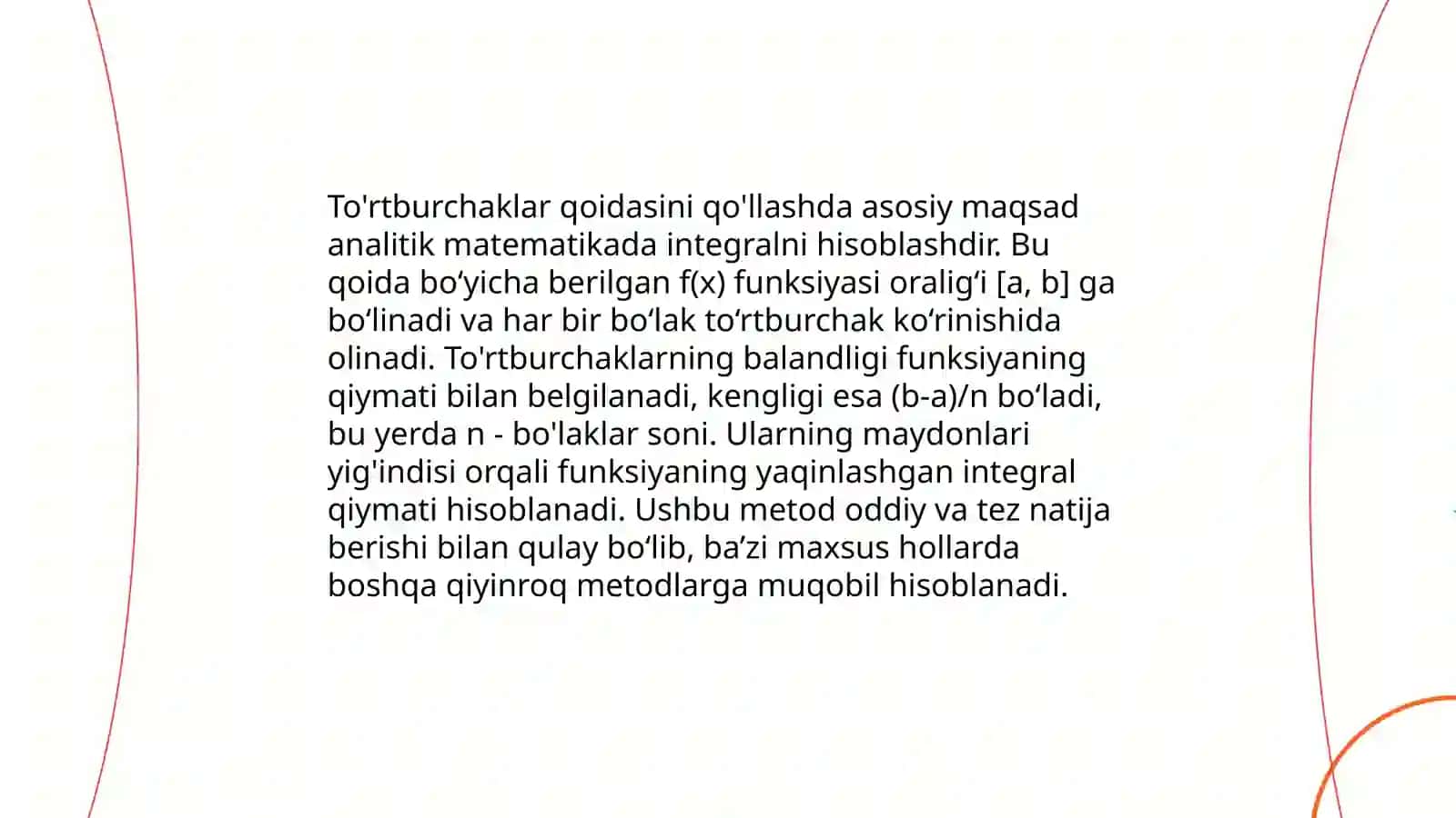 Aniq integrallarni tatbiqiy hisoblash usullari 4