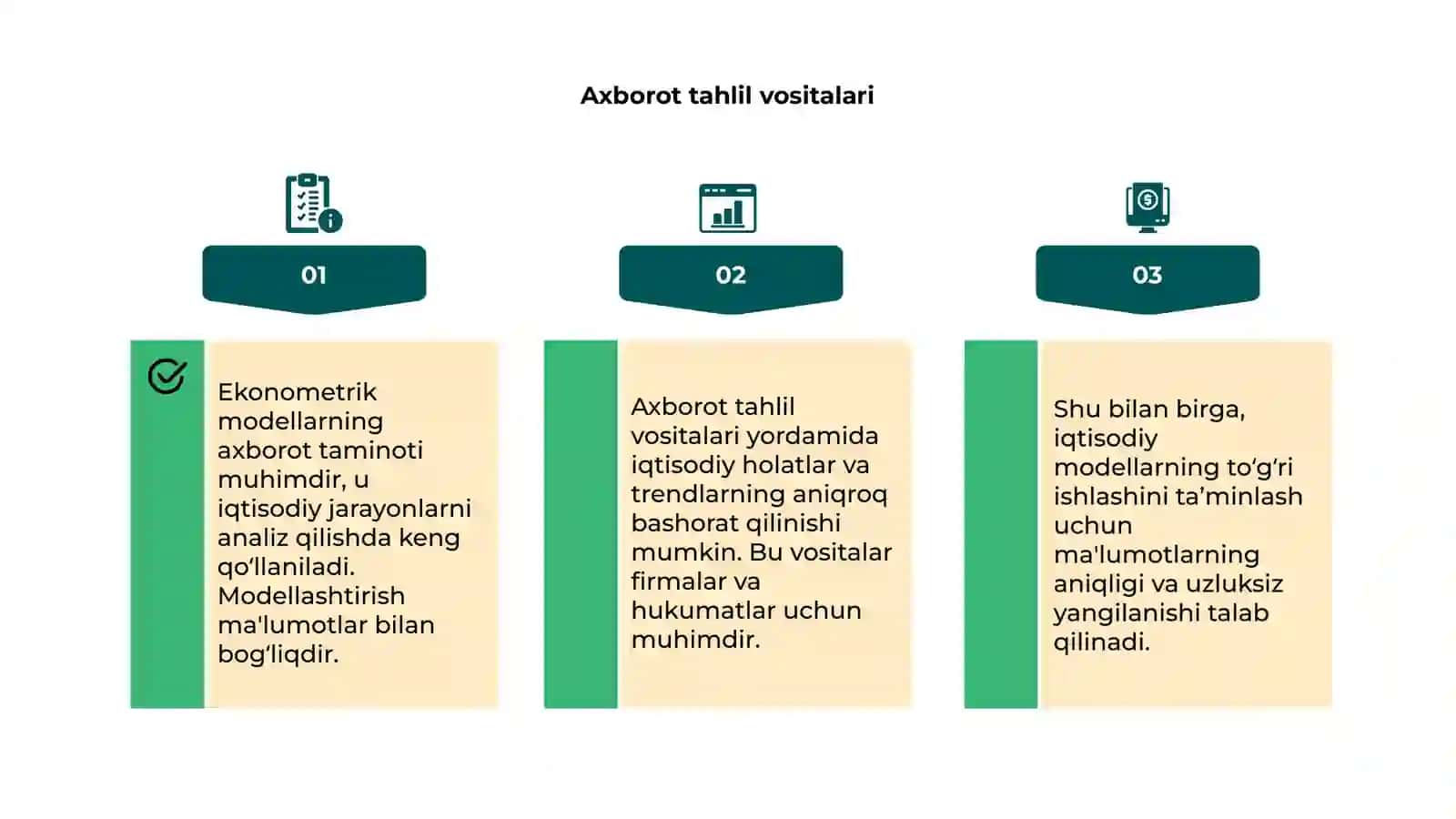 Ekonometrik modellarning axborot taminoti 4