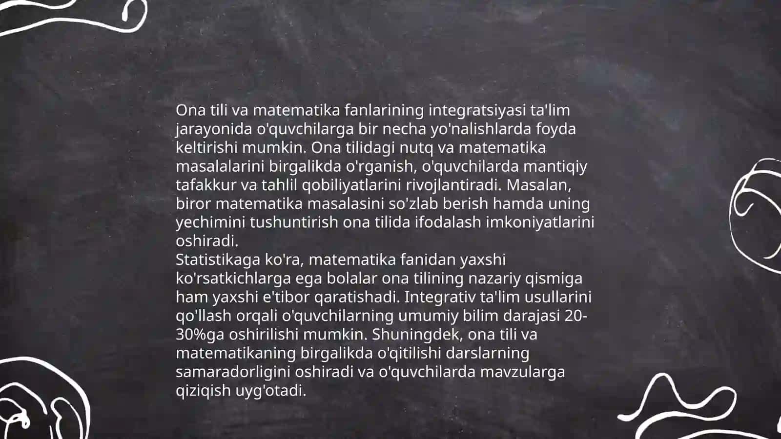 Boshlang'ich ta'limda mavzular aro integratsiya 4