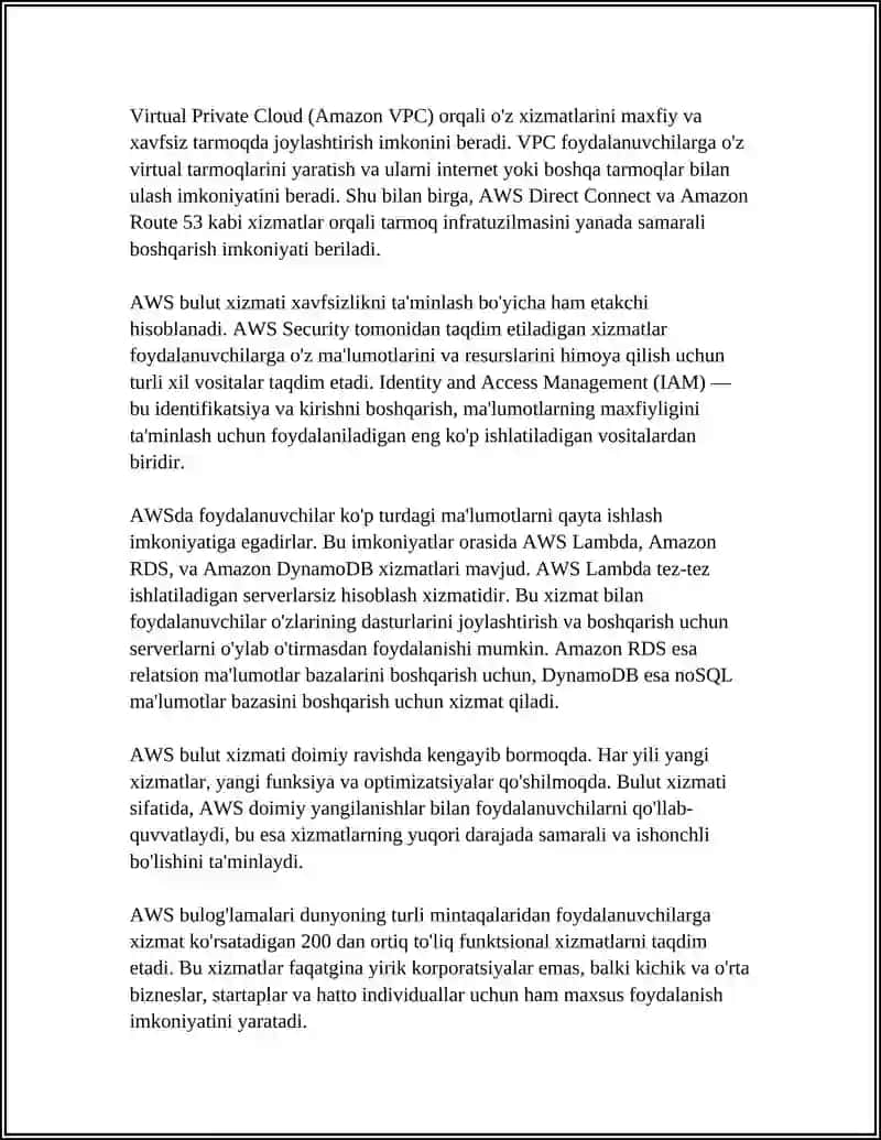 Amazon Cloud Xizmati 4