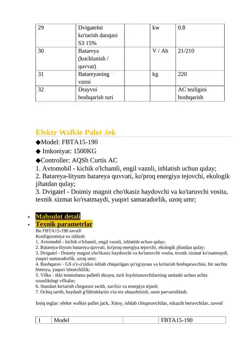 GS seriyali elektr palletli yuk mashinasi 4