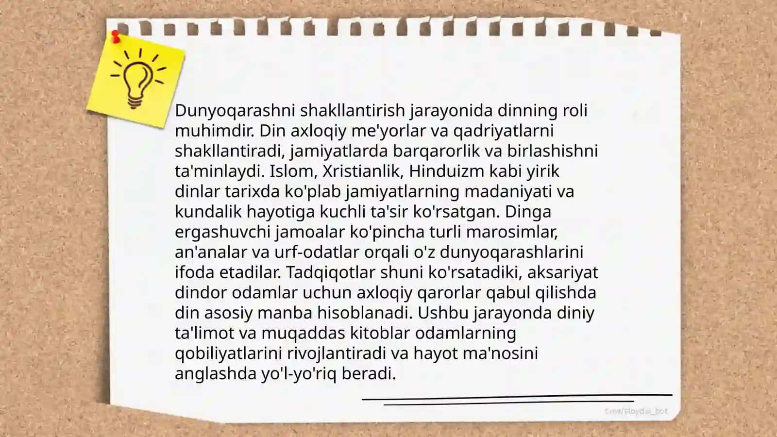 Diniy va dunyoviy bilimlarning mutanosibligi 4