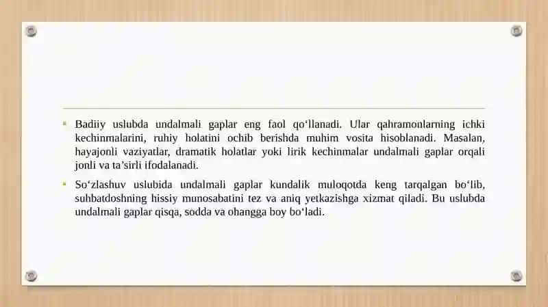 Undalmali gaplar uslubiyati 4