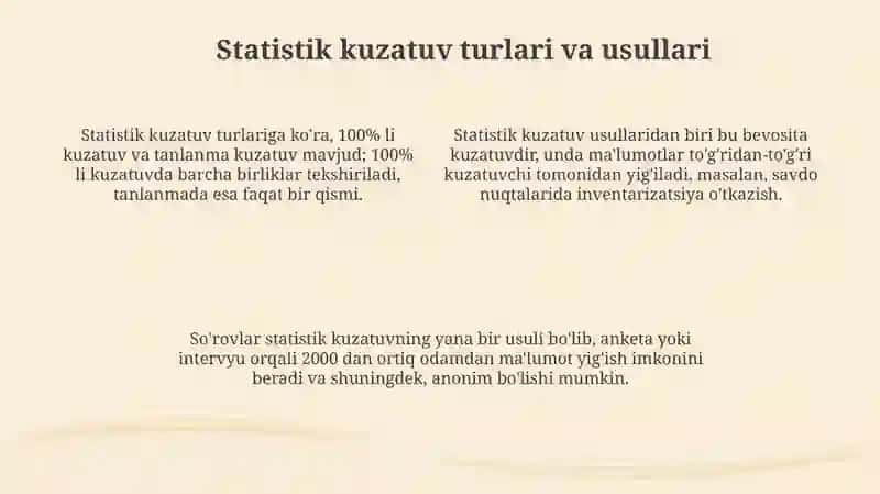 Statistik kuzatish mohiyati va ahamiyati 4