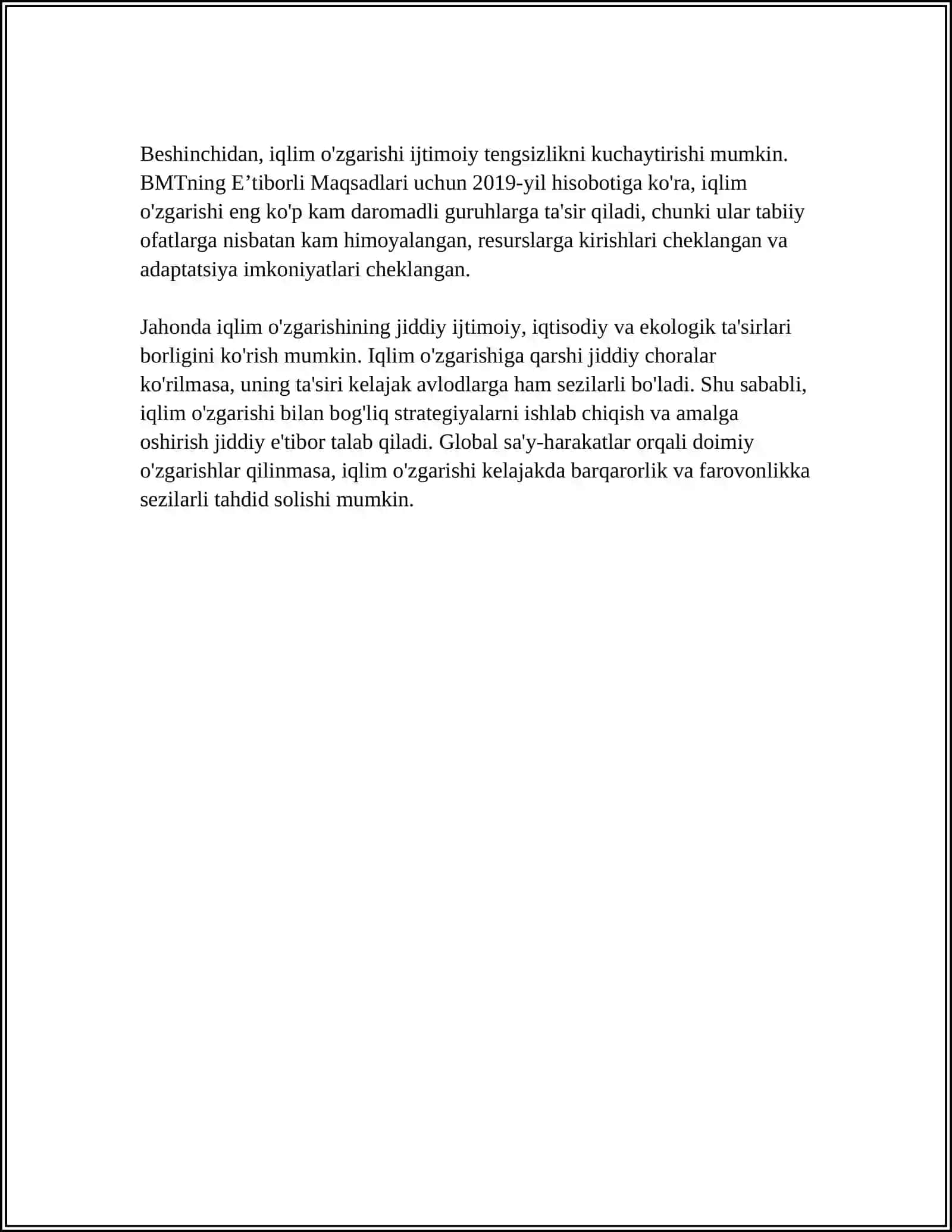 IQLIM OʻZGARISHI OQIBATLARI 4