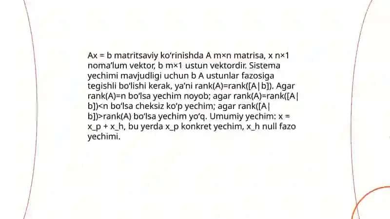 Chiziqli tenglamalar sistemasi 4