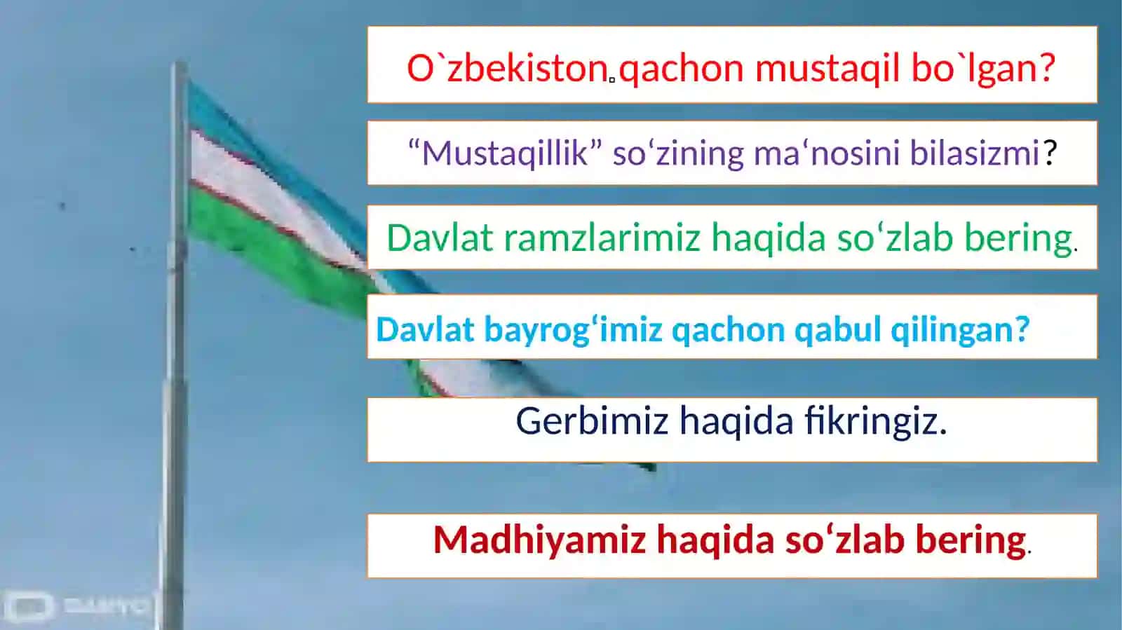 Davlat bayrog'imiz qachon qabul qilingan? 4