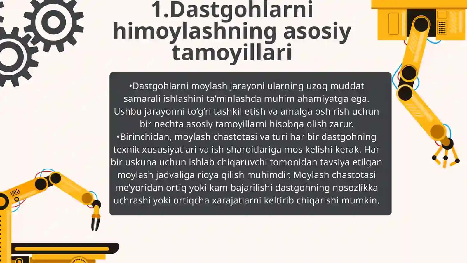 Dastgohlarni moylash 4