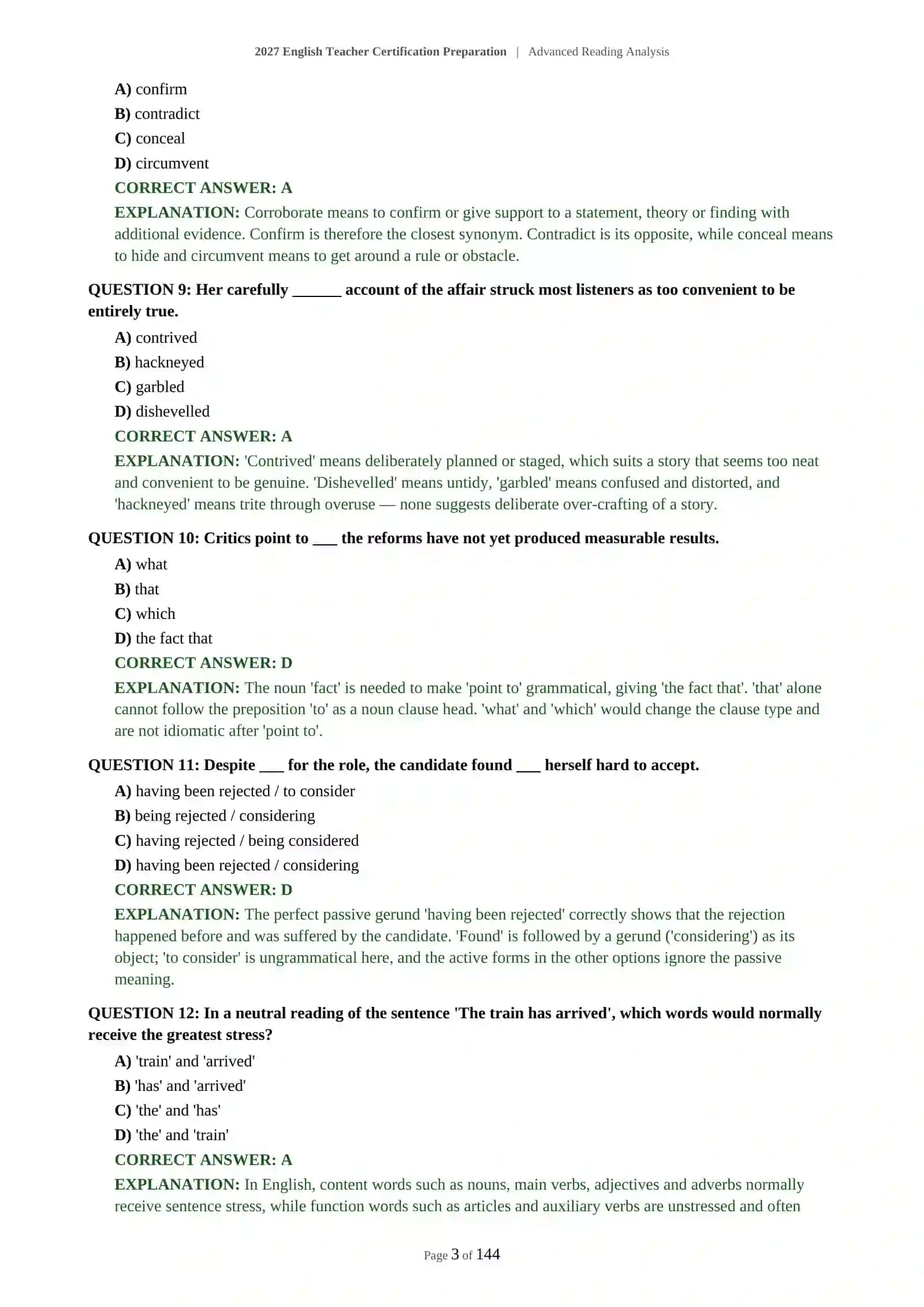 ENGLISH TEACHER PRACTICE TEST - ADVANCED READING ANALYSIS - 2027 CERTIFICATION PREPARATION (600 QUESTIONS) 4