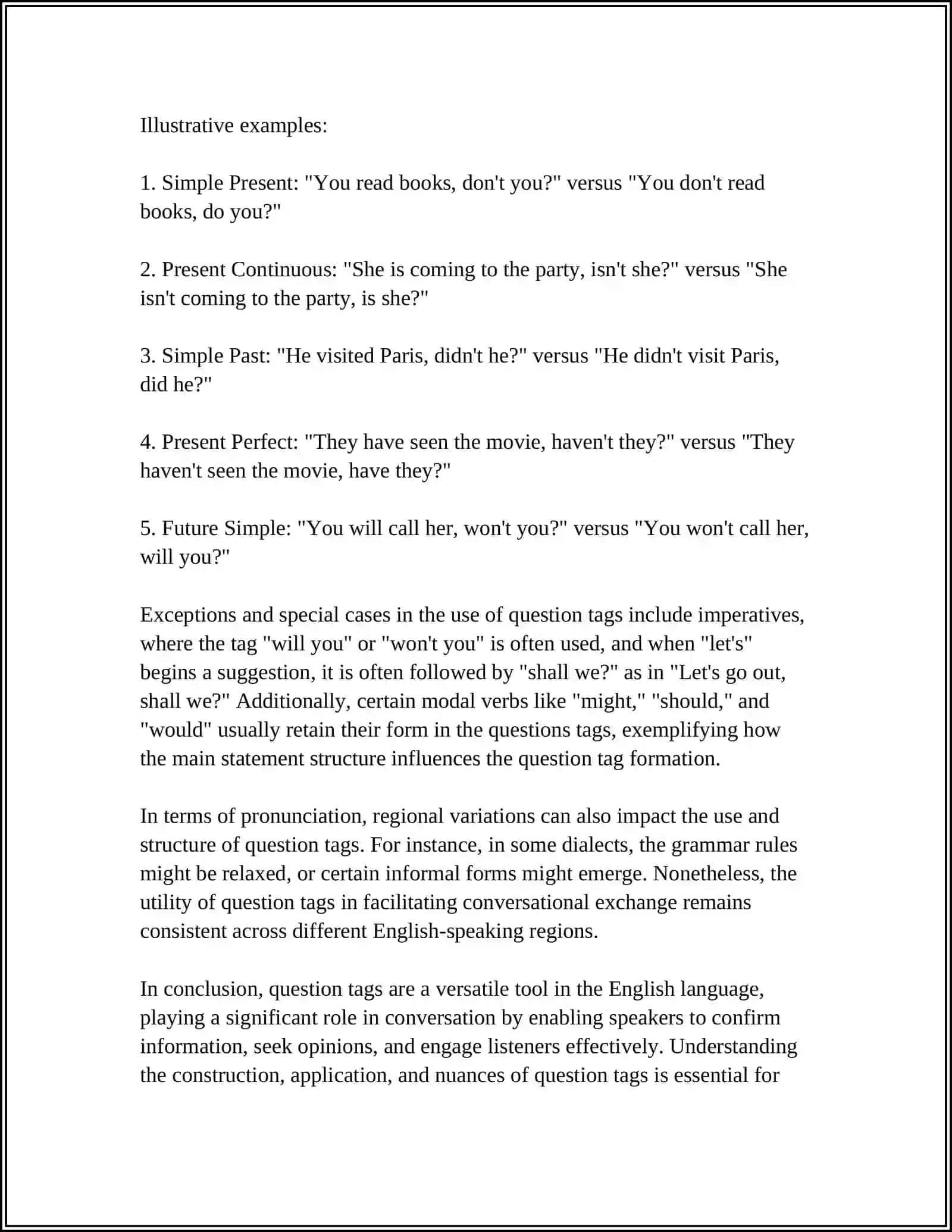 Question Tags in English Language 4