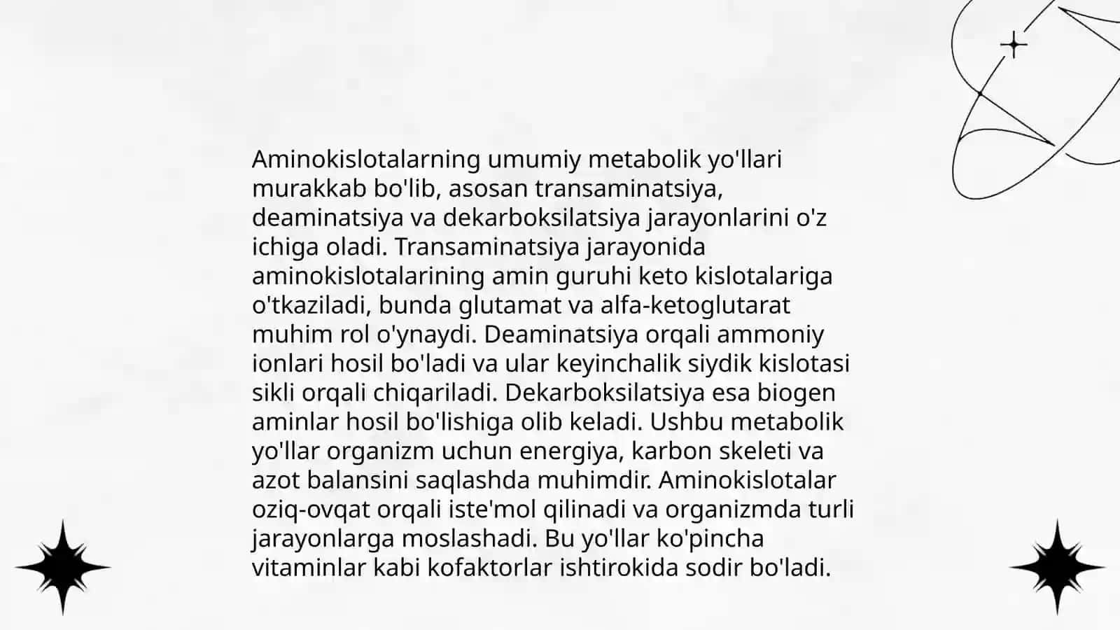 Aminokislata metobolizmi umumiy yollari 4