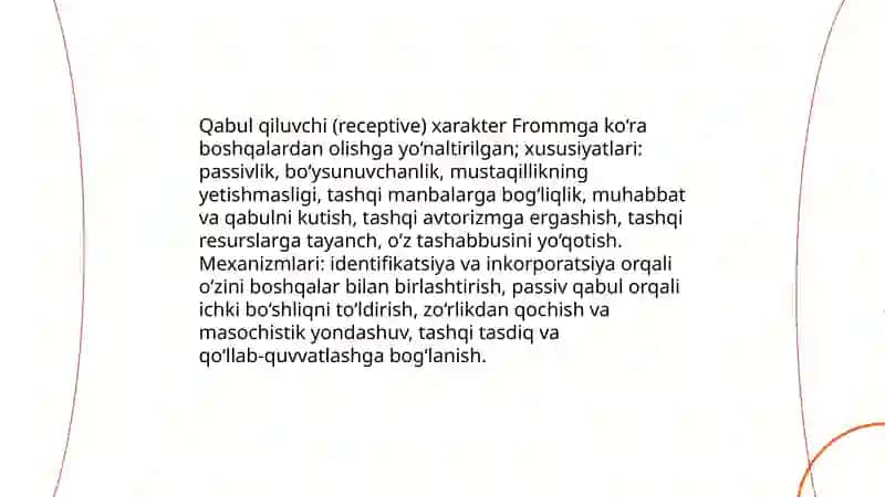 Xarakter tipologiyasi va Fromm usuli 4