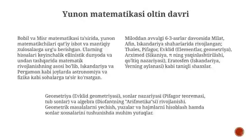 Qadimgi Yunon matematikasi 4