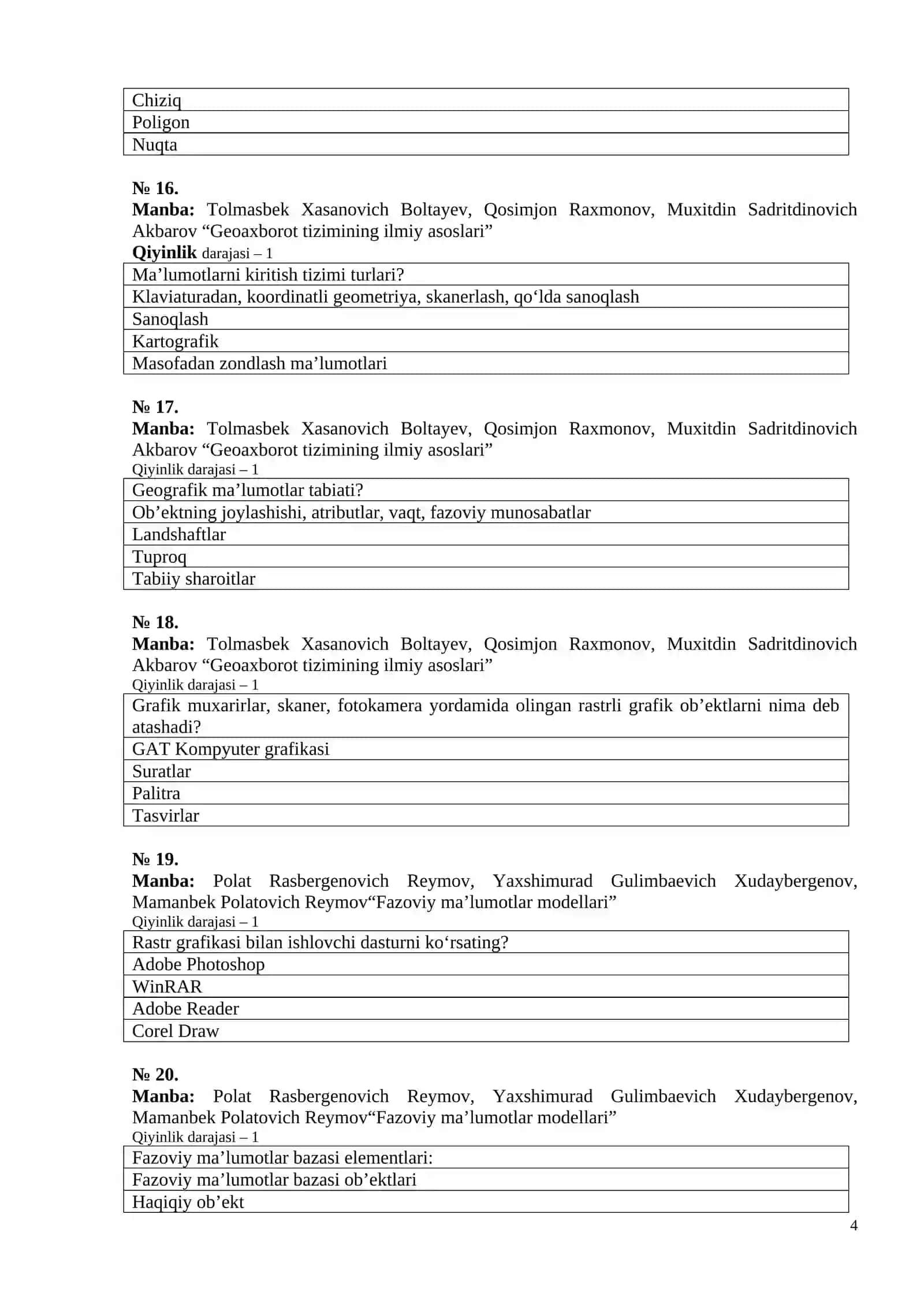 Geoaxborot tizimining ilmiy asoslari 4