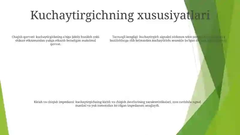 Kuchaytirgichlar 4