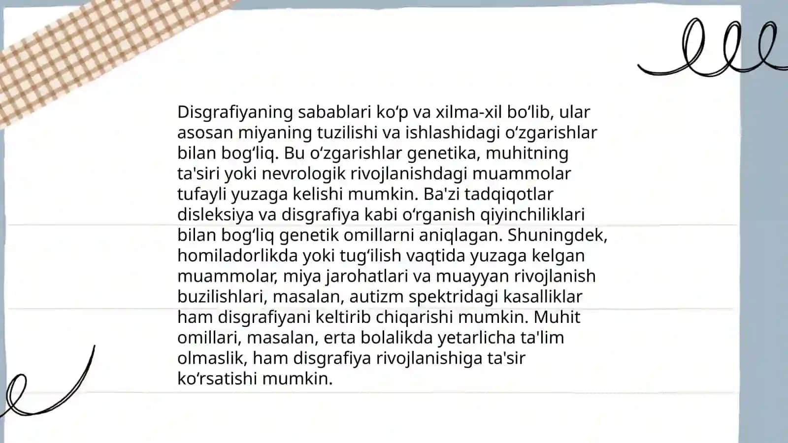 Disgrafiya va uning tasnifi 4