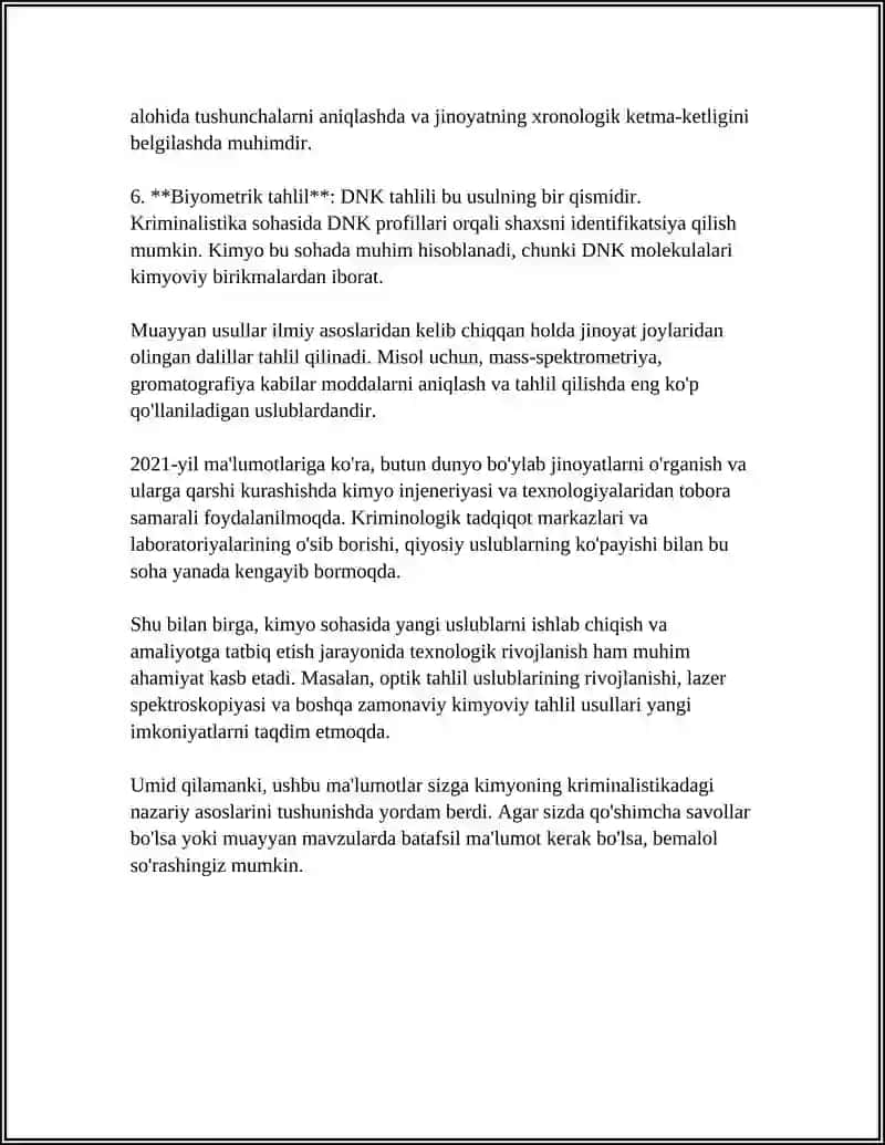 KRIMINALISTIKADA KIMYONING O'RNI 4