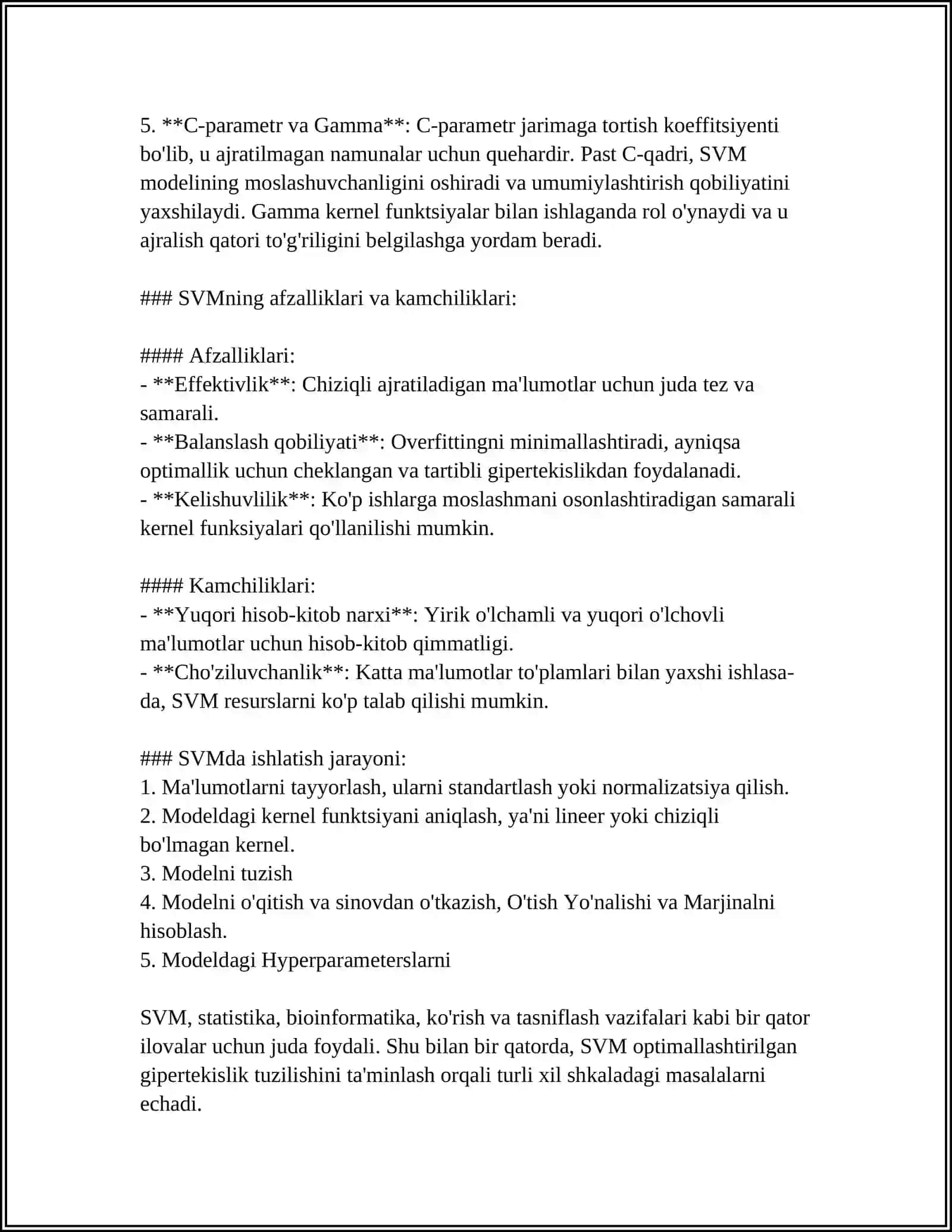 TAYANCH VEKTORLAR MASHINALARI, KOXONEN O'Z-O'ZINI TASHKIL ETUVCHI NEYRON TO'RLARI 4