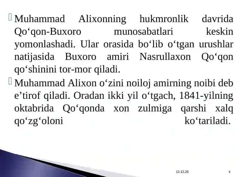Qo‘qon xoni Muhammadalixon 4
