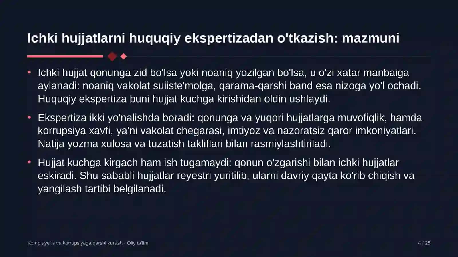 adliya organlarida ichki me'yoriy hujjatlarni huquqiy ekspertizadan o'tkazish 3856 4