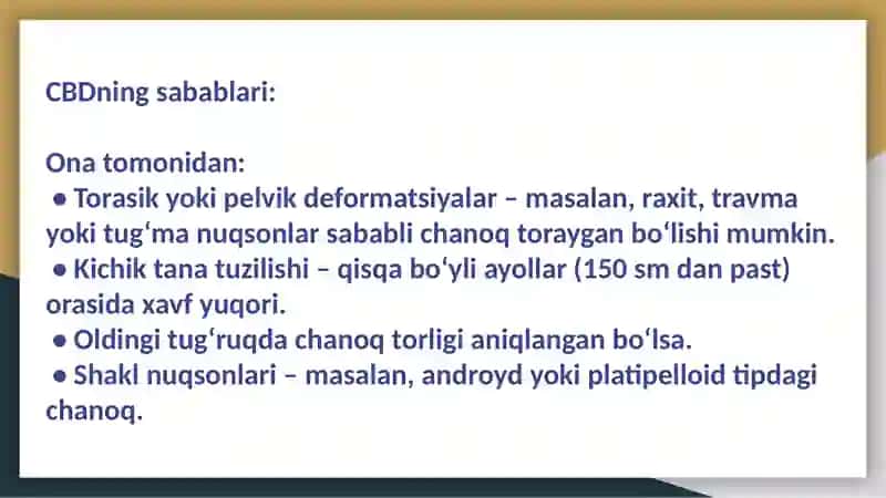 Chanoq bosh disproporsiyasi (CBD) 4