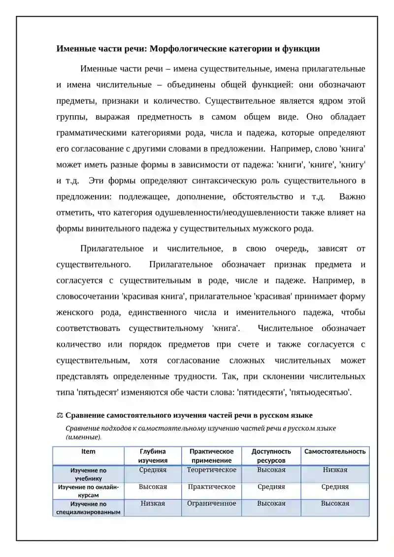 Самостоятельное изучение частей речи в русском языке 4