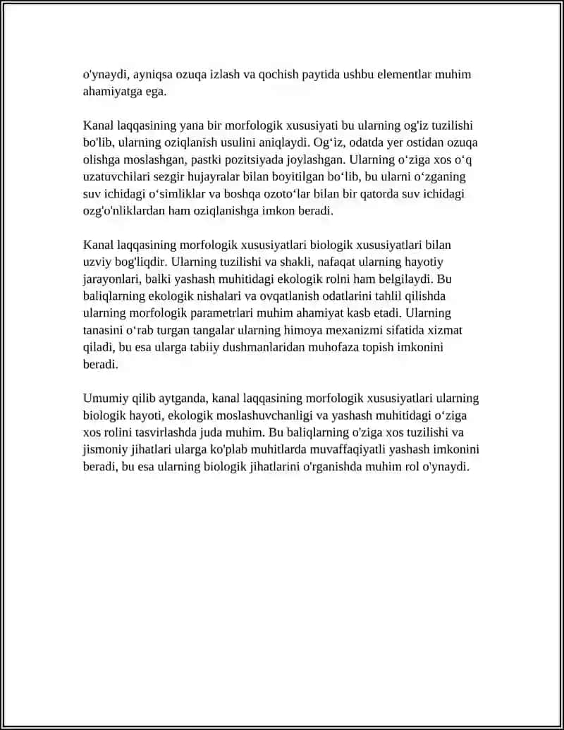 Kanal laqqasining biologik xususiyatlari 4