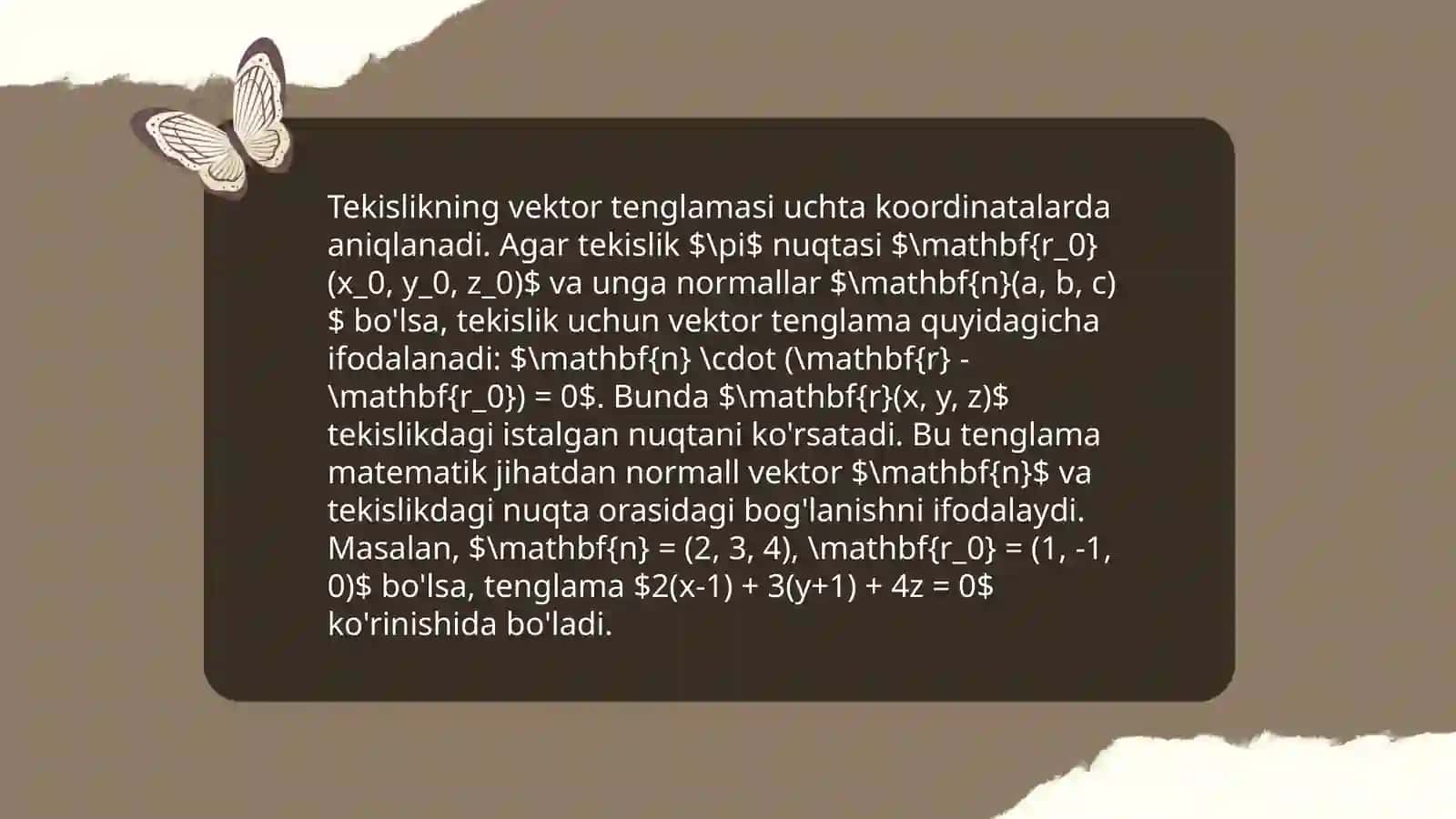 To'g'ri chiziqning vektor tenglamasi 4